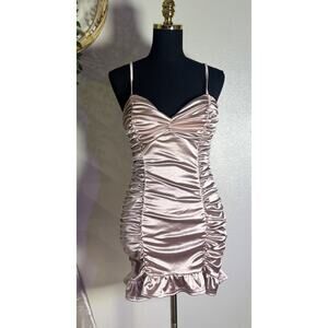 Privy blush Bodycon Rusched Blush Mini Y2k Vibes Clubwear Party Looks Expensive